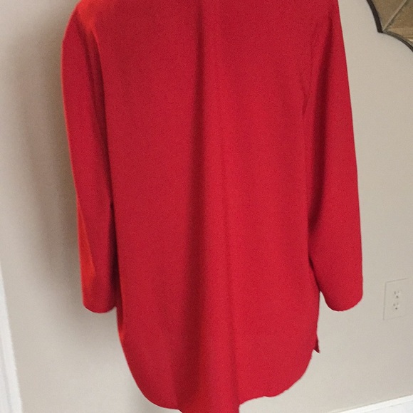 CHICO’S red with gold grommets & tie top - Picture 7 of 10